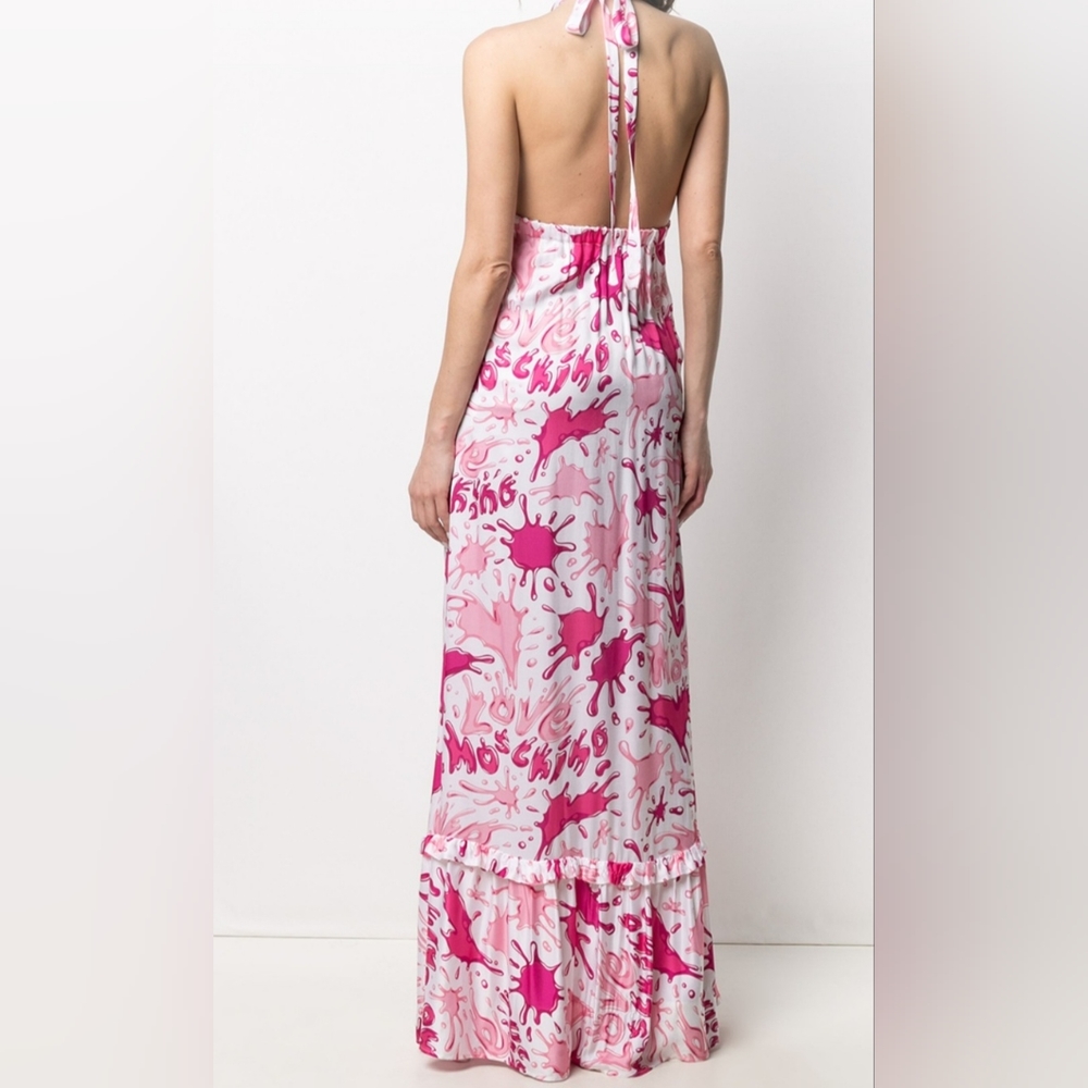 Love Moschino long dress - allover hearts and "splash" logo print - Picture 3 of 9